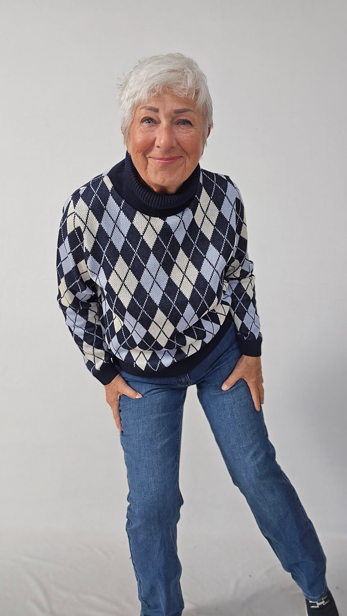 Skovhuus Genser Skovhuus- 4435 Genser m/rutemønster og turtleneck kunstkolonialen
