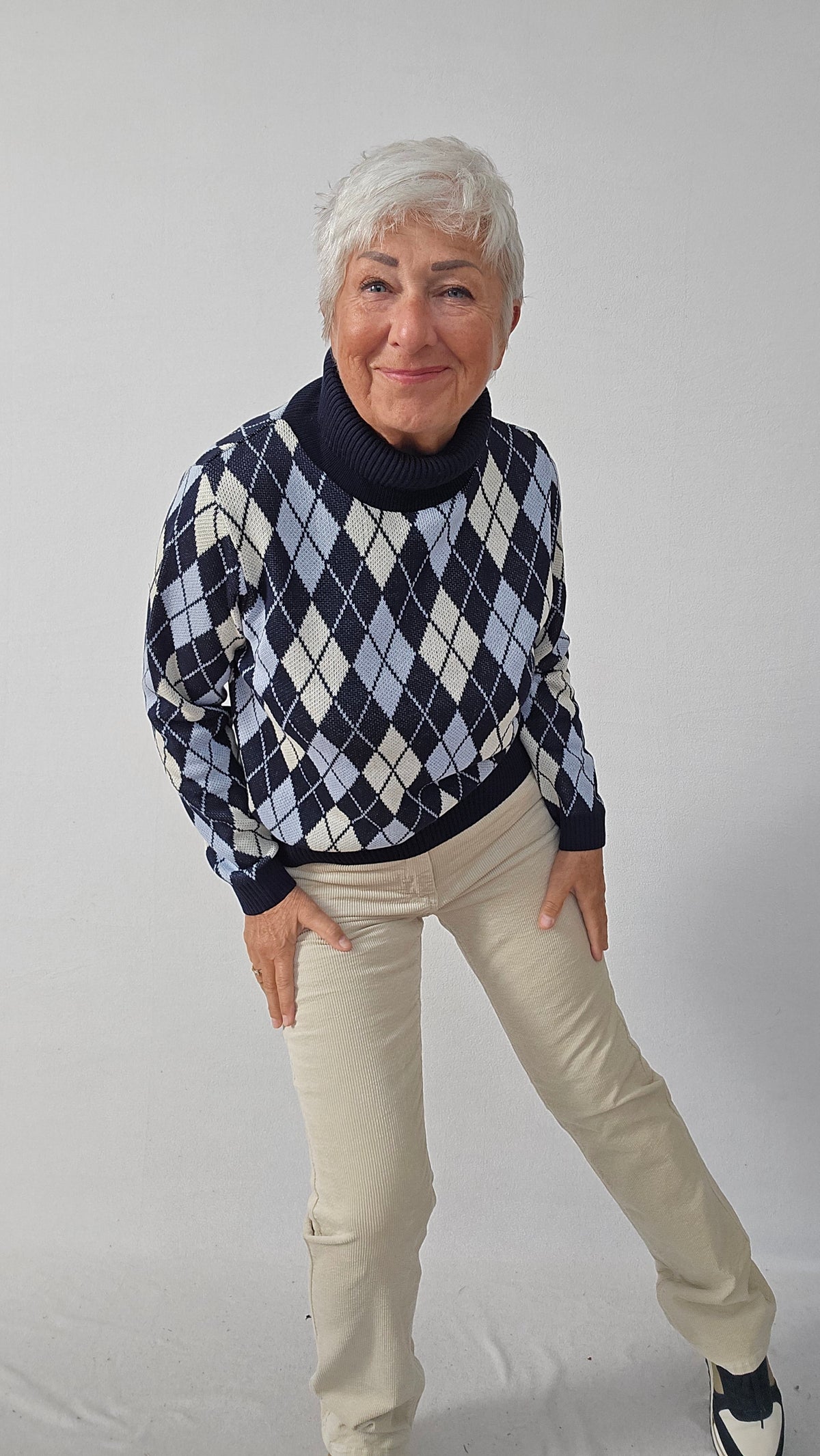 Skovhuus Genser Skovhuus- 4435 Genser m/rutemønster og turtleneck kunstkolonialen