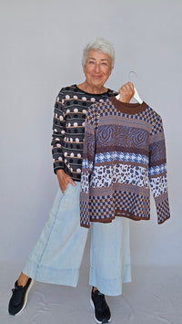 Skovhuus Genser Skovhuus- 4464 Multi jaquard pullover kunstkolonialen