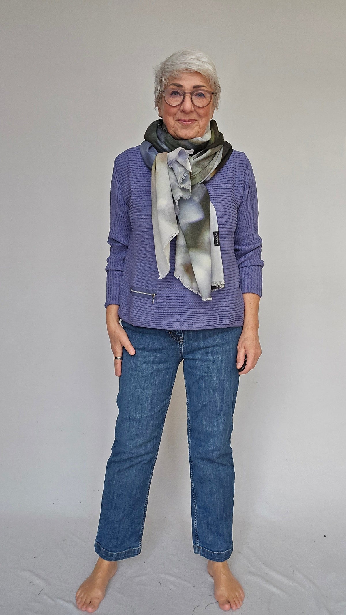 Skovhuus Genser Skovhuus- 5353 Irene bomullsgenser med glidelåspynt kunstkolonialen