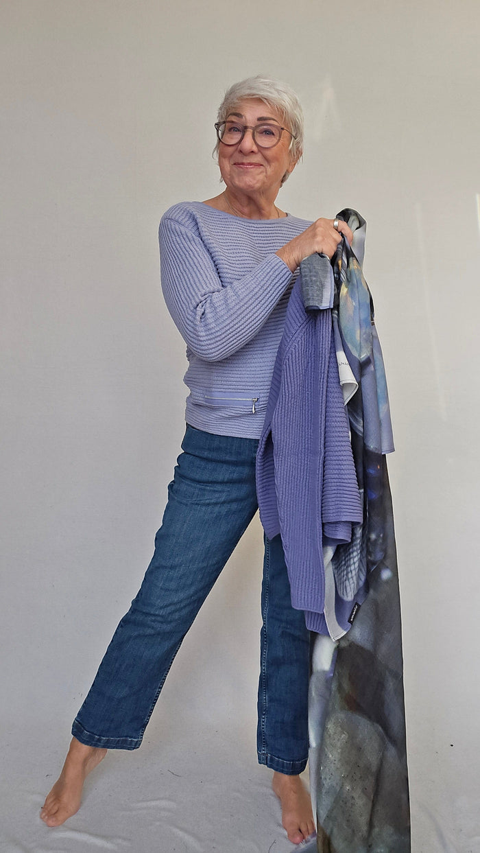 Skovhuus Genser Skovhuus- 5353 Irene bomullsgenser med glidelåspynt kunstkolonialen