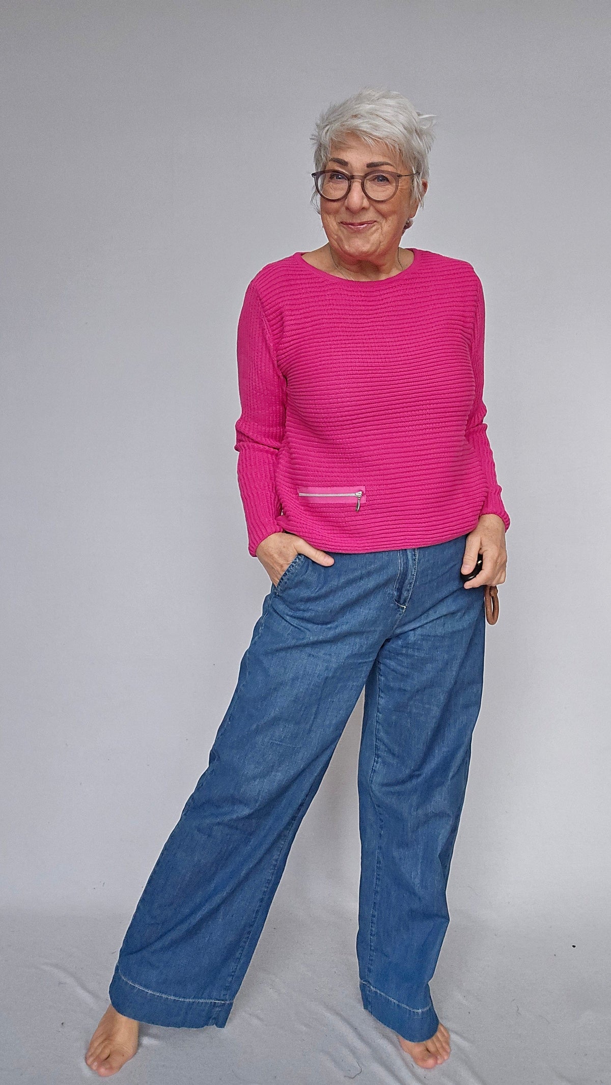 Skovhuus Genser Skovhuus- 5353 Irene bomullsgenser med glidelåspynt kunstkolonialen