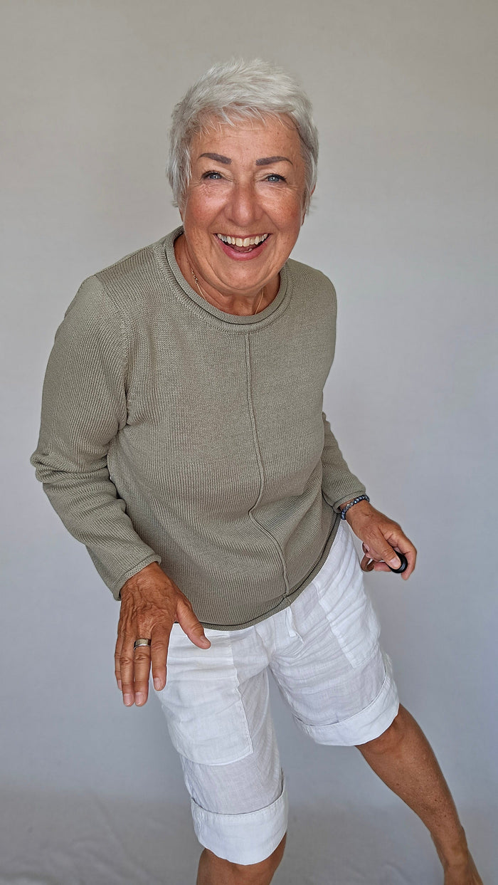 Skovhuus Genser Skovhuus- NYHET! Sophie bomullsgenser med rund hals kunstkolonialen