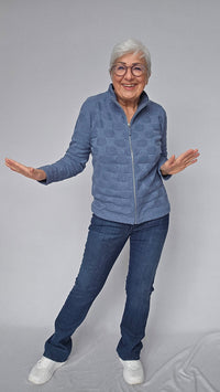 Skovhuus Jakke S / Blue Melange Skovhuus- 4141 Bomullsjakke m/dotter og glidelås kunstkolonialen