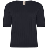 Skovhuus Topp S / Dark navy Skovhuus- 3066 Rib knit T-shirt kunstkolonialen