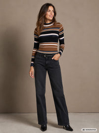 Skovhuus Topp S / Nautical blue Skovhuus- 4468 Stripete rib topp m/turtleneck kunstkolonialen