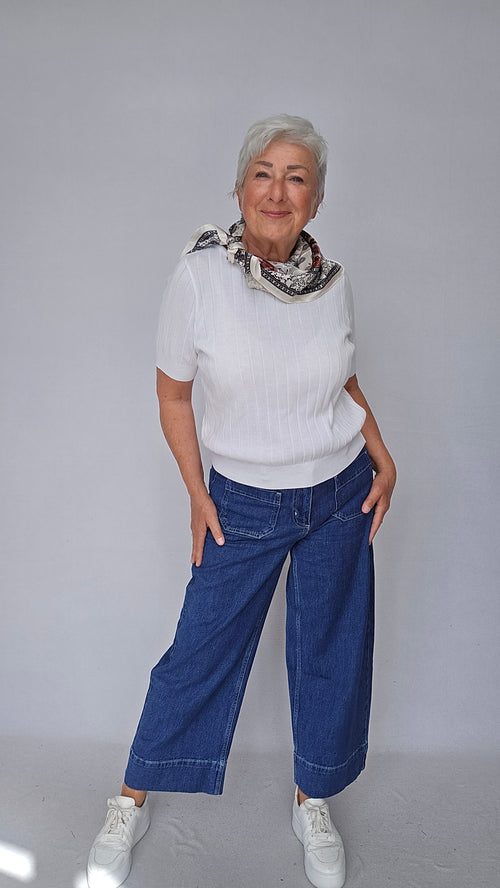 Skovhuus Topp S / White Skovhuus- 3066 Rib knit T-shirt kunstkolonialen