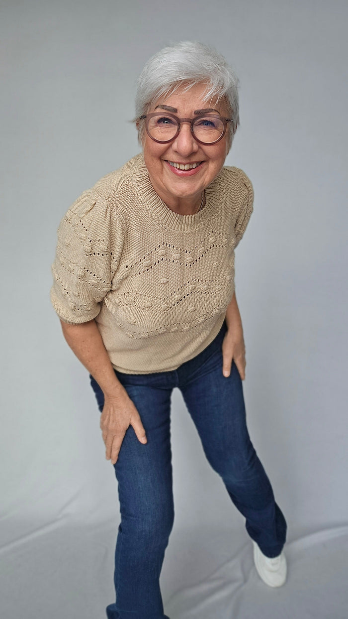 Skovhuus Topp Skovhuus- 4138 Ensfarget strikketopp kunstkolonialen