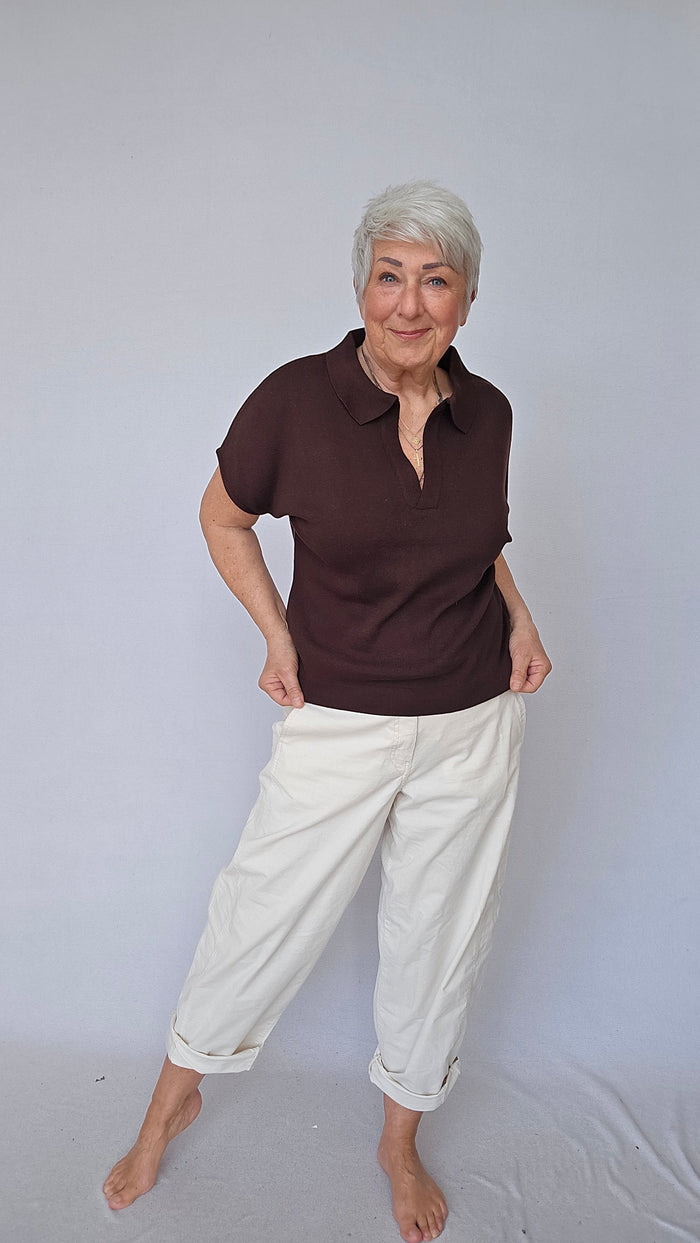 Skovhuus Topp Skovhuus- 4280 Topp med polokrage kunstkolonialen