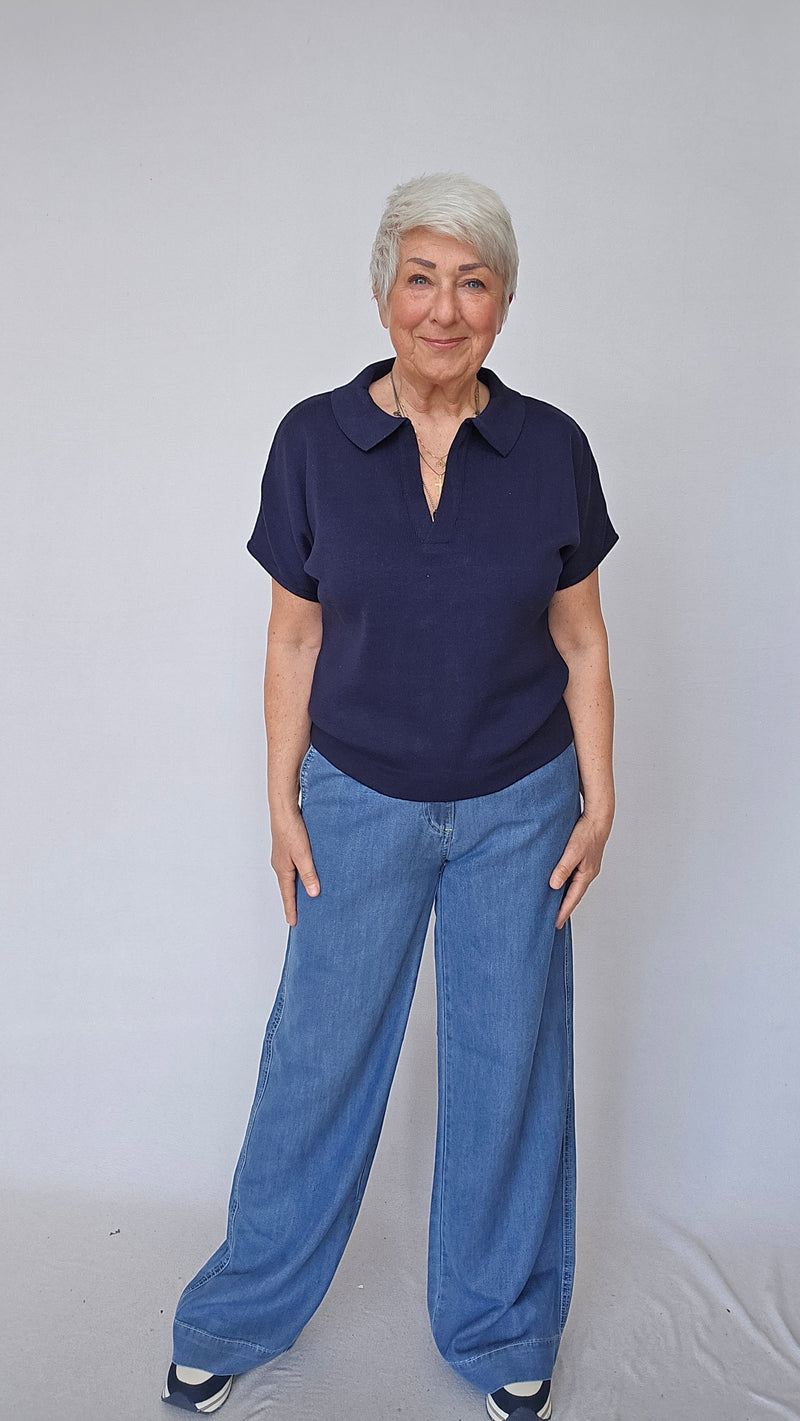 Skovhuus Topp Skovhuus- 4280 Topp med polokrage kunstkolonialen