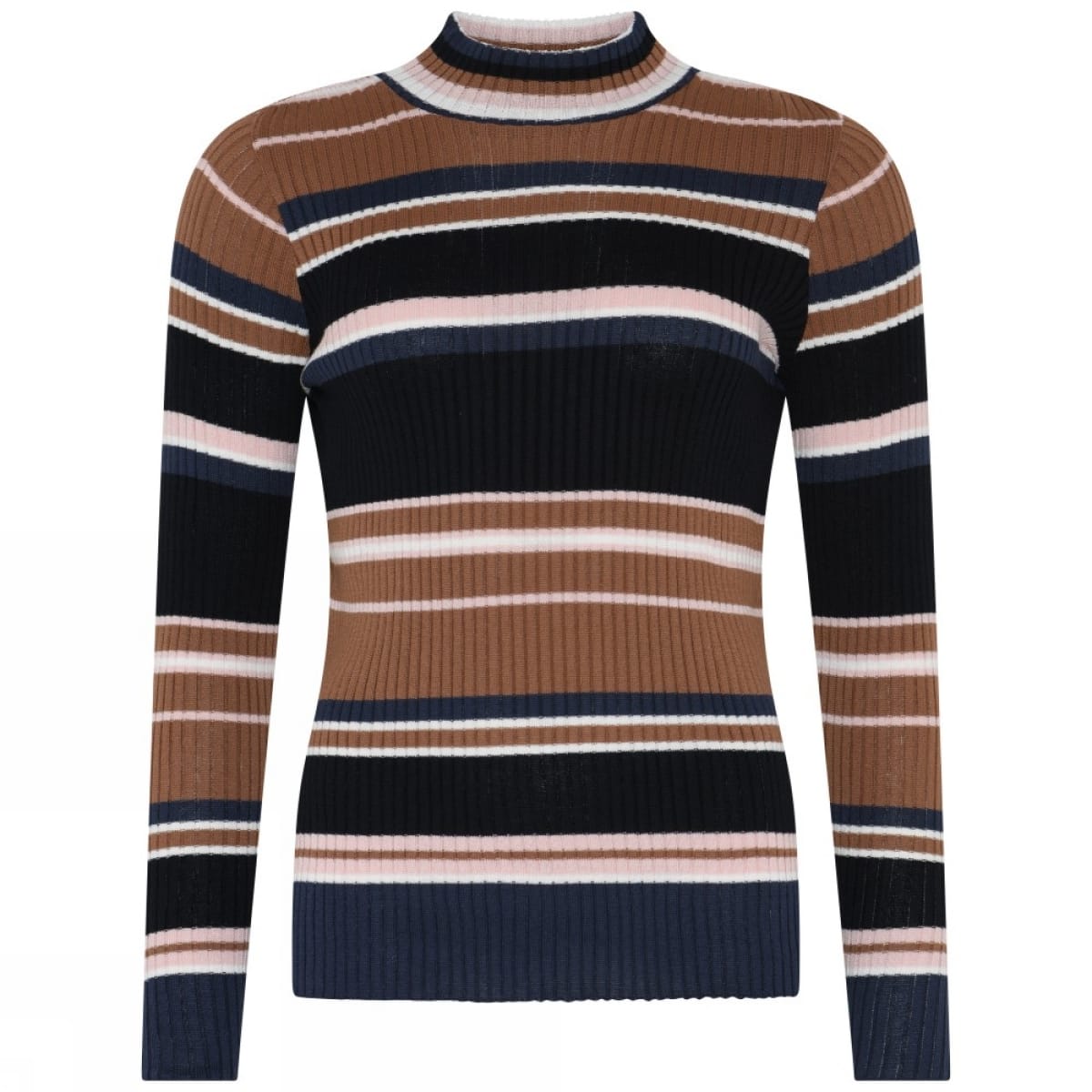 Skovhuus Topp Skovhuus- 4468 Stripete rib topp m/turtleneck kunstkolonialen