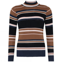Skovhuus Topp Skovhuus- 4468 Stripete rib topp m/turtleneck kunstkolonialen