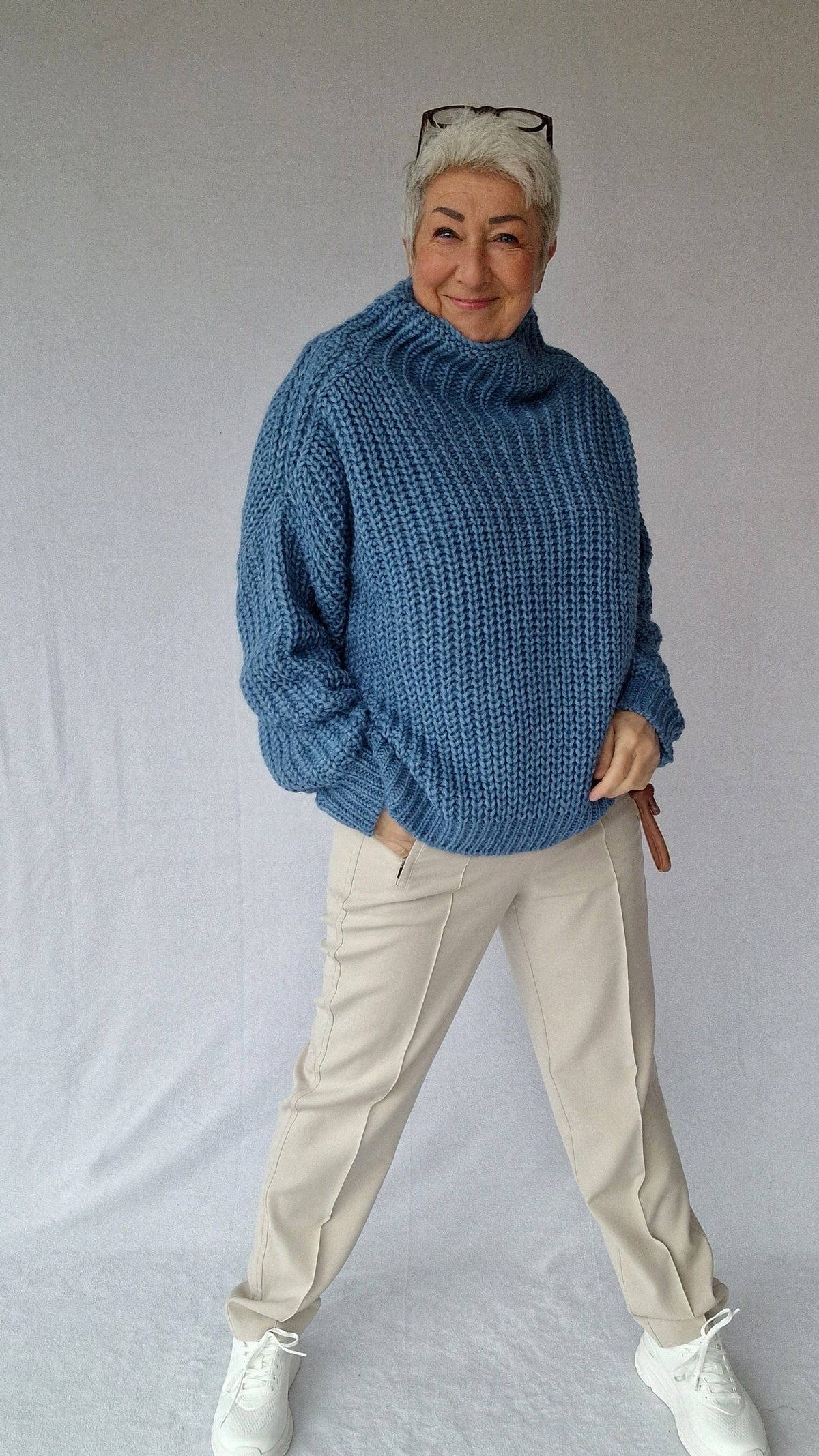 Tif Tiffy Genser L/XL / Denimblue Tif Tiffy- Eluna Oversize Sweater kunstkolonialen