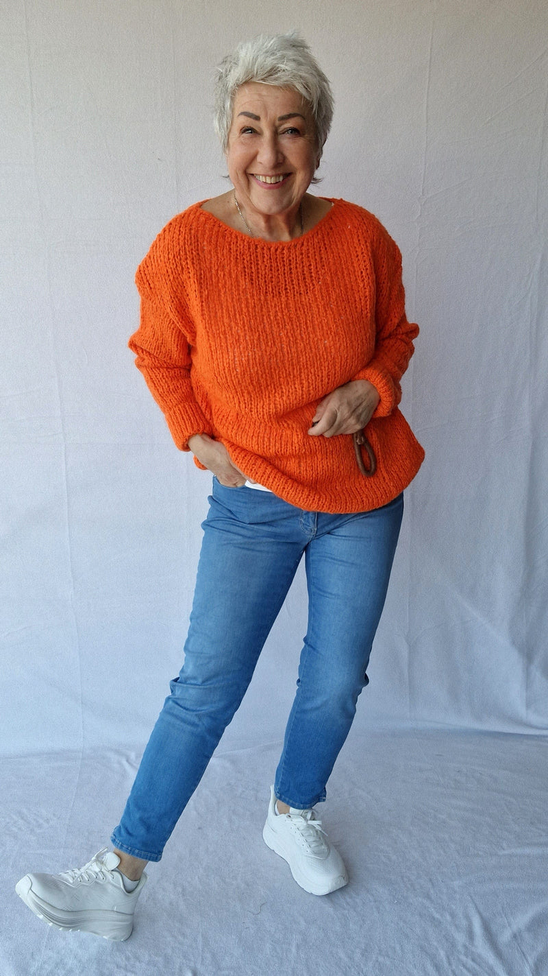 Tif Tiffy Genser Orange (levering 5.mars) / S/M Tif Tiffy- Petrine Sweater kunstkolonialen