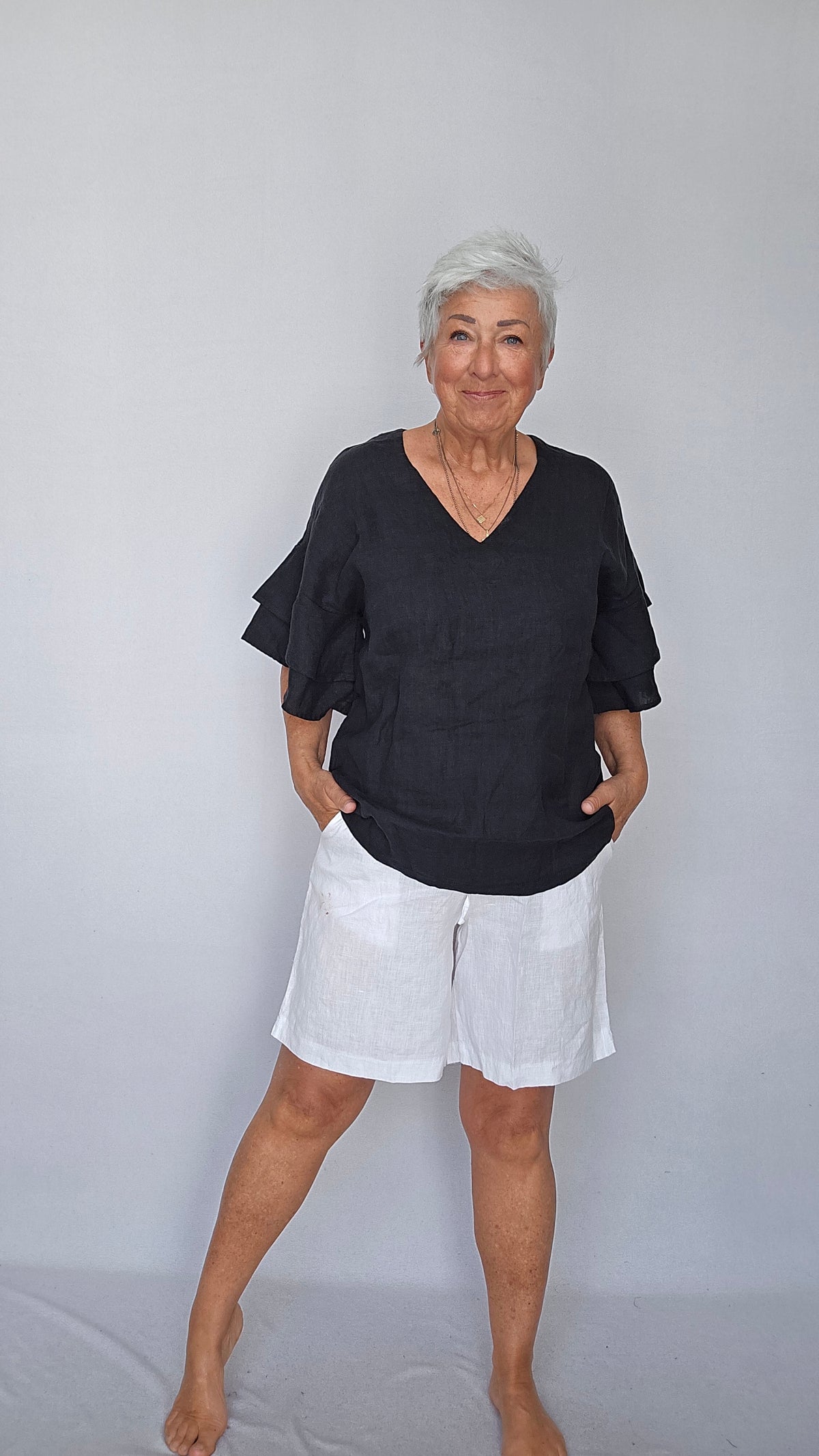 Tif Tiffy Linshorts Tif Tiffy- Halli shorts i lin kunstkolonialen