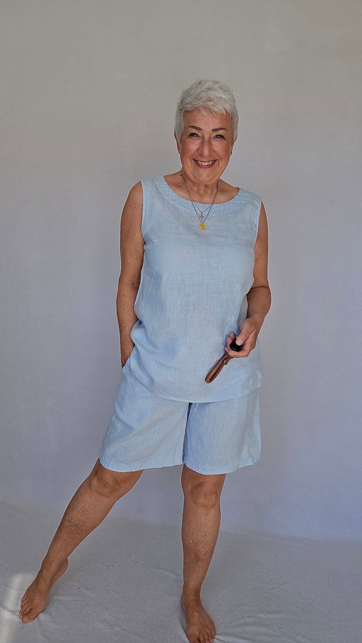 Tif Tiffy Linshorts Tif Tiffy- Kamill shorts i lin kunstkolonialen