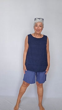 Tif Tiffy Linshorts XS / Oceana Tif Tiffy- Halli shorts i lin kunstkolonialen