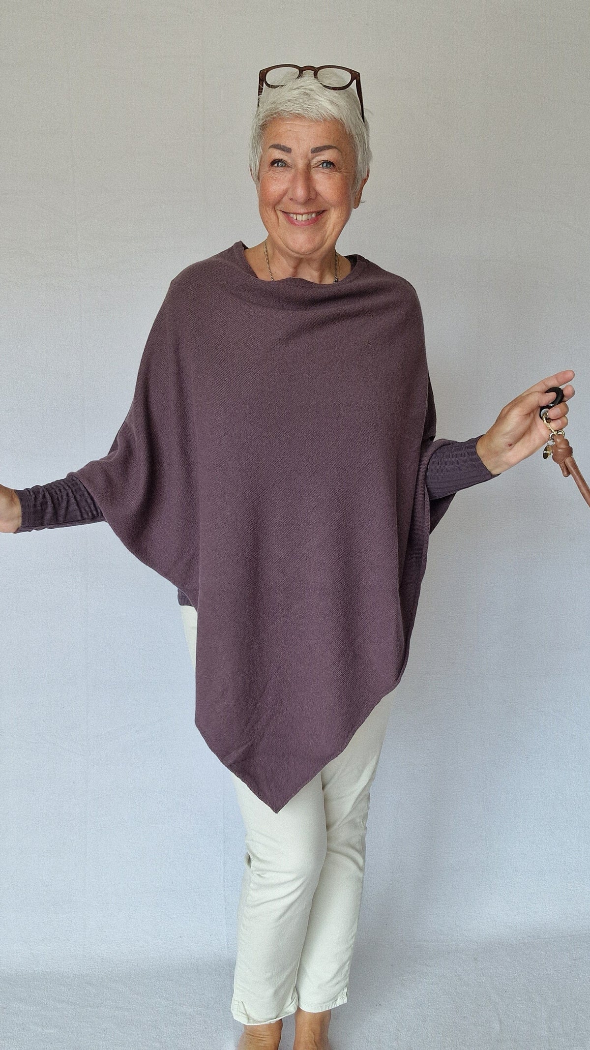 Tif Tiffy Poncho Aubergine Tif Tiffy- Pulse Poncho kunstkolonialen