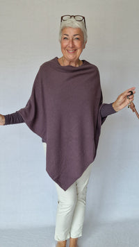 Tif Tiffy Poncho Aubergine Tif Tiffy- Pulse Poncho kunstkolonialen