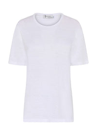 Tif Tiffy T-Shirt White / S Tif Tiffy- Lin T-Shirt med rund hals kunstkolonialen
