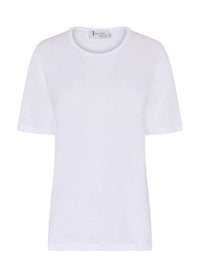 Tif Tiffy T-Shirt White / S Tif Tiffy- Lin T-Shirt med rund hals kunstkolonialen