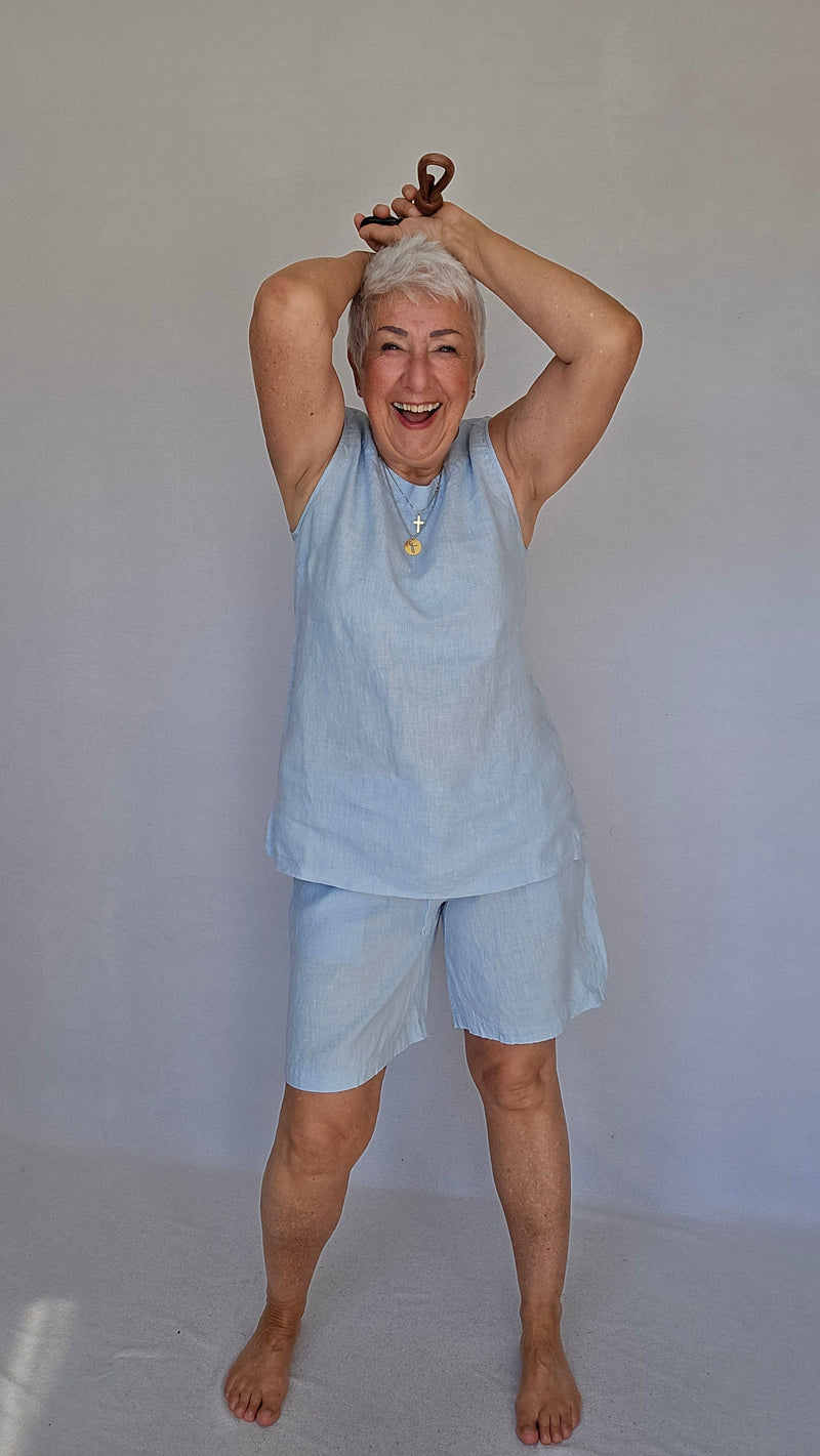 Tif Tiffy Topp S / Sky Blue Tif Tiffy- Kat Top kunstkolonialen