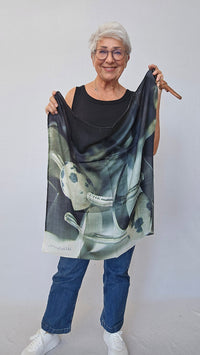 Wilhelmine Skjerf Lille venn Wilhelmine- Lite Wilhelmineskjerf i ull/silke 70 x 70 kunstkolonialen