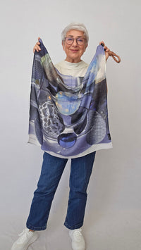 Wilhelmine Skjerf Lille Wilma Wilhelmine- Lite Wilhelmineskjerf i ull/silke 70 x 70 kunstkolonialen